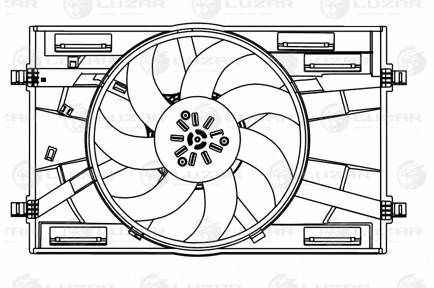 Электровентилятор охлаждения Skoda Octavia A7 (13-)/VW Tiguan II (16-) (с кожухом) (тип Magna) Luzar