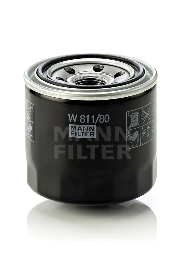 Фильтр масляный MANN-FILTER W811/80 Hyundai/Kia/Mazda/Mitsubishi/Opel