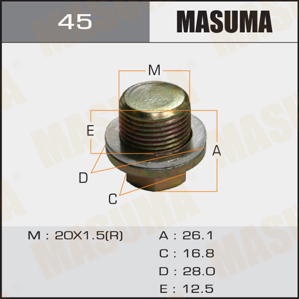 Болт маслосливной Masuma 45