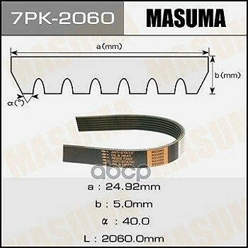 Ремень поликлиновой Masuma 7PK-2060