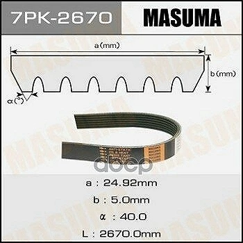 Ремень поликлиновой Masuma 7PK-2670