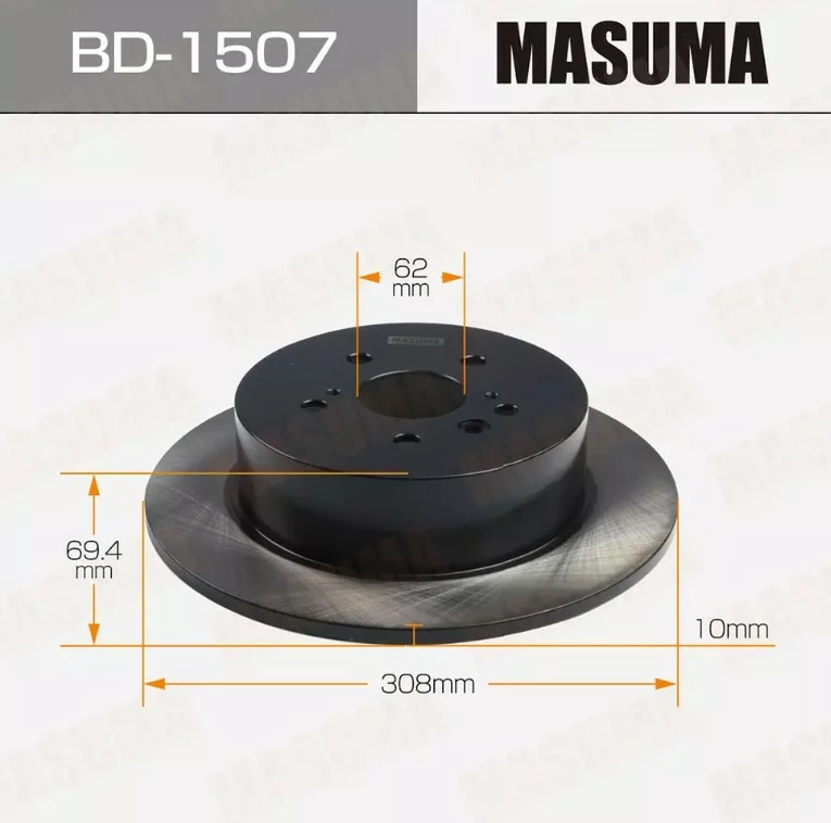 Диск тормозной задний Masuma BD-1507