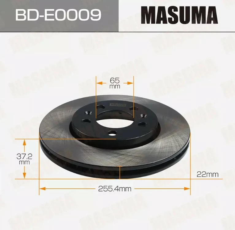 Диск тормозной передний Masuma BD-E0009