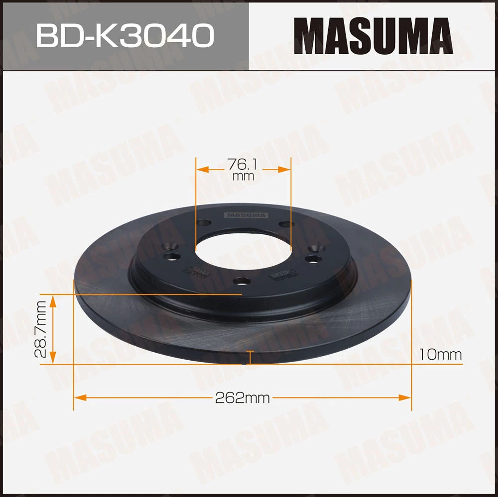 Диск тормозной задний Masuma BD-K3040