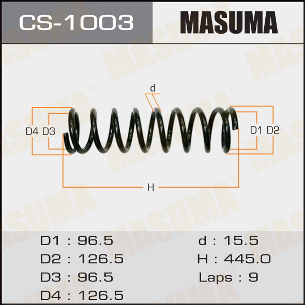 Пружина подвески Masuma CS-1003
