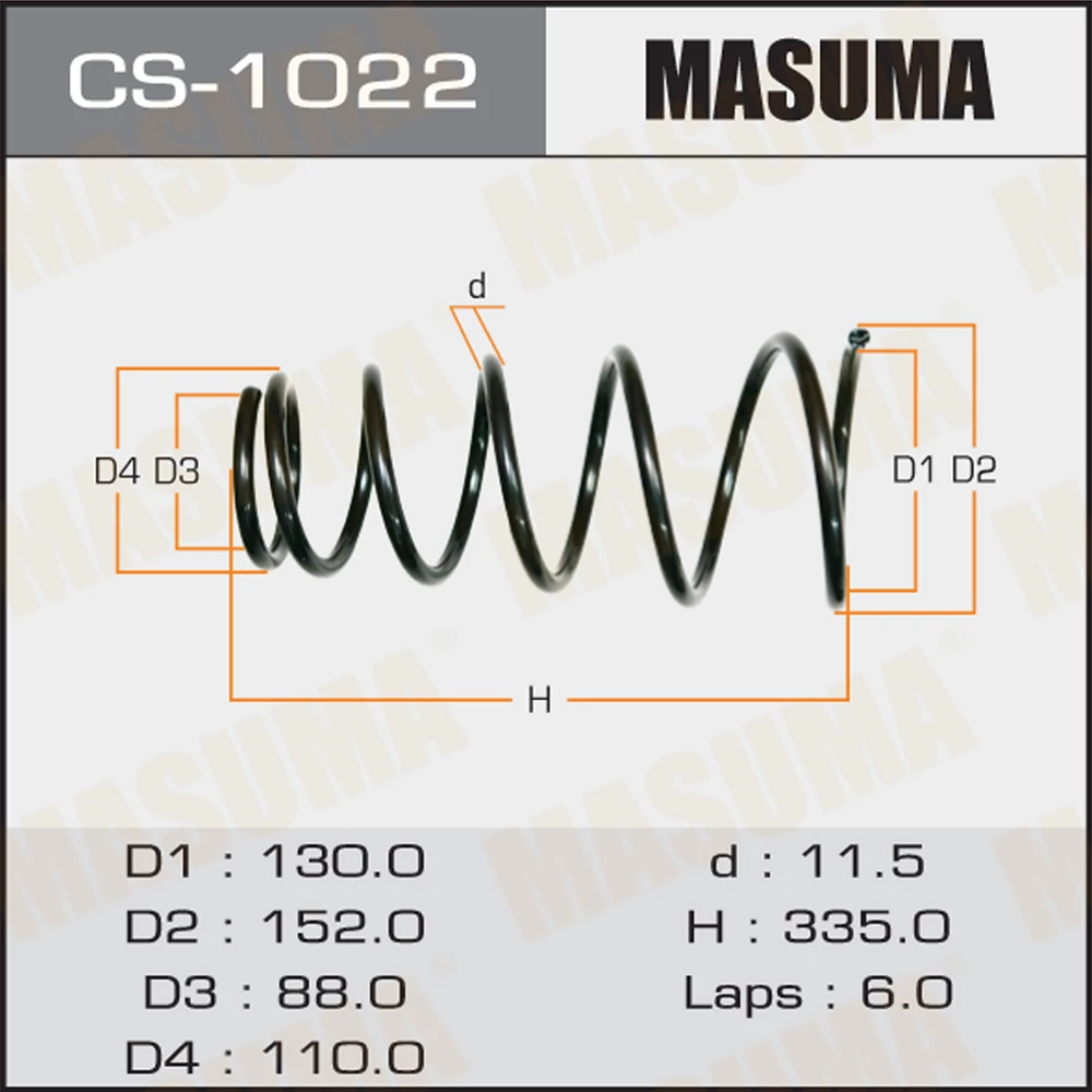 Пружина подвески Masuma CS-1022