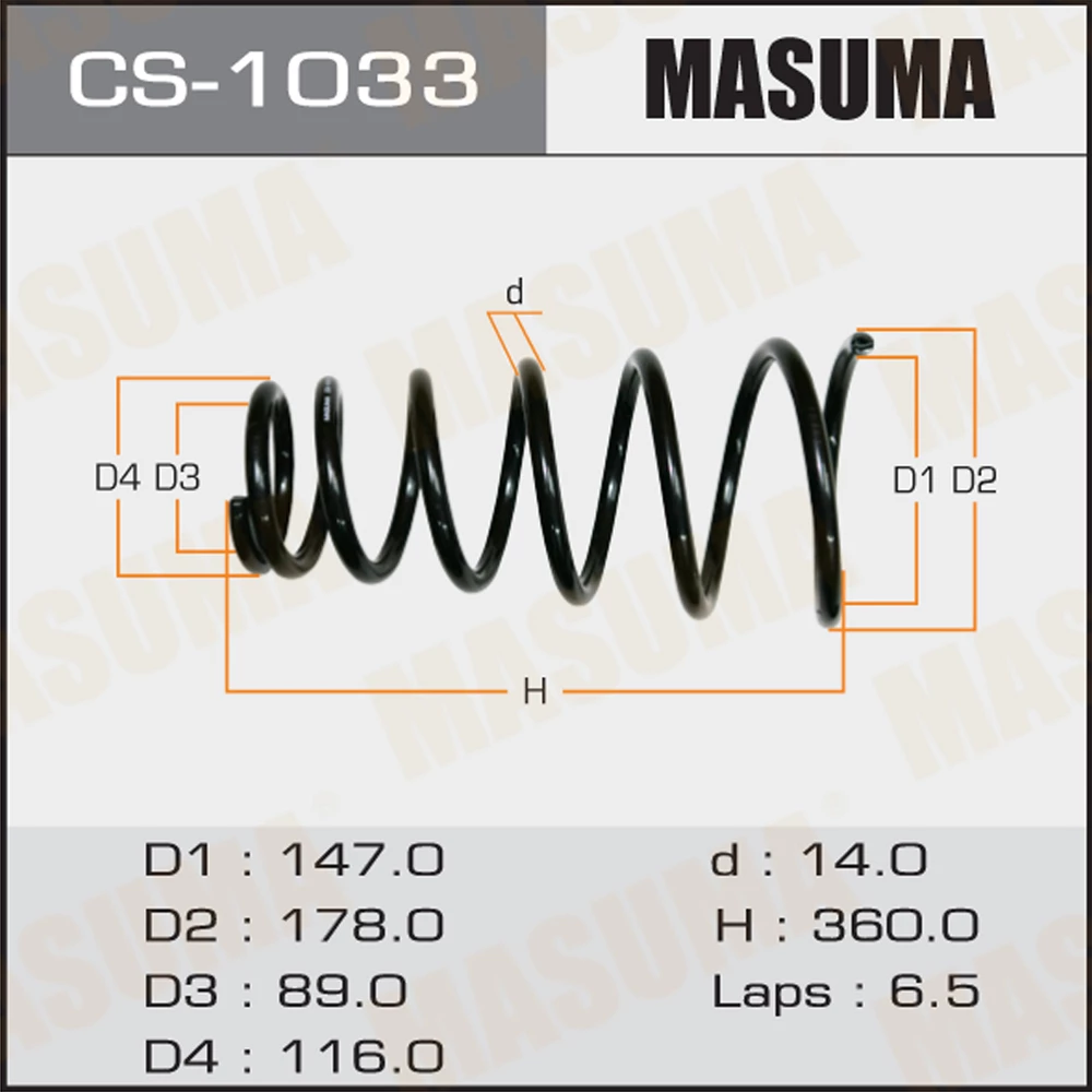 Пружина подвески Masuma CS-1033