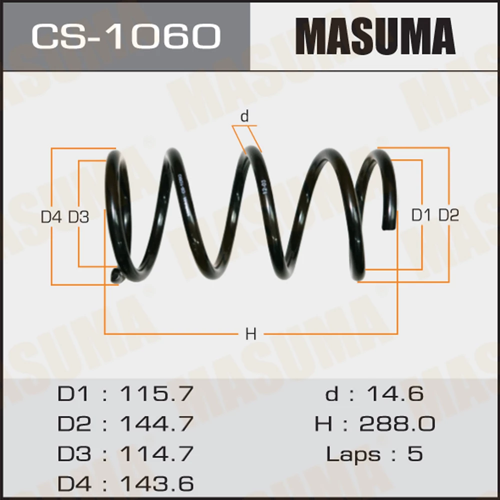 Пружина подвески Masuma CS-1060