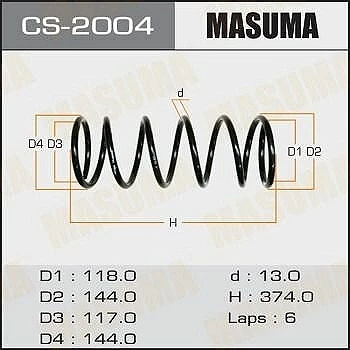 Пружина подвески Masuma CS-2004