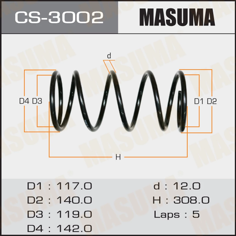 Пружина подвески Masuma CS-3002