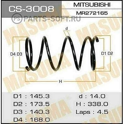 Пружина подвески Masuma CS-3008