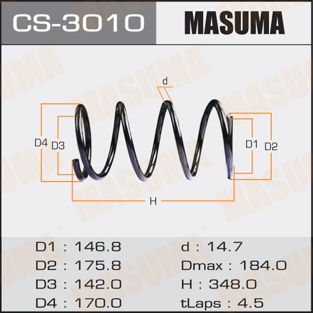 Пружина подвески Masuma CS-3010