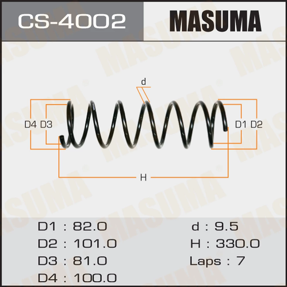 Пружина подвески Masuma CS-4002