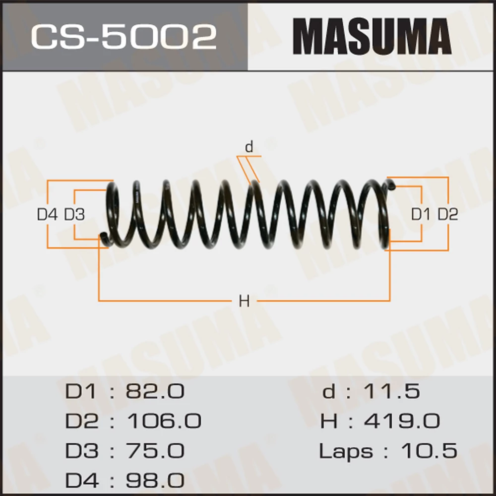 Пружина подвески Masuma CS-5002
