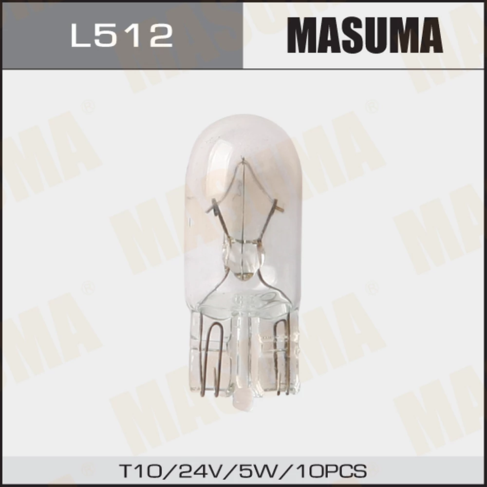 Лампа галогенная Masuma W5W 24V 5W, L512, 1 шт