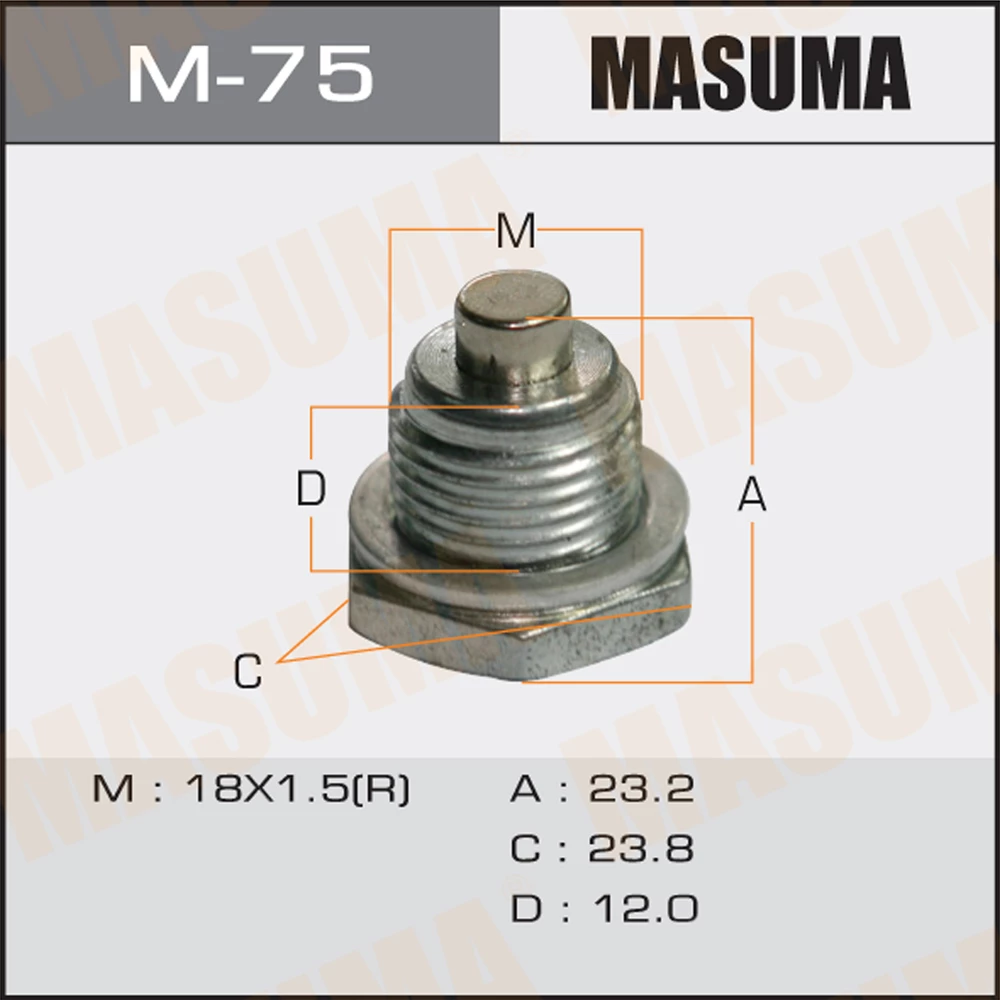 Болт маслосливной A/T С МАГНИТОМ Masuma M-75