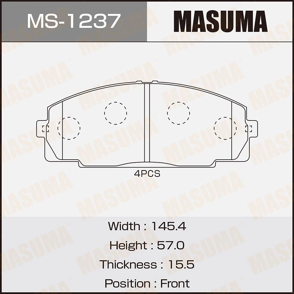 Колодки тормозные дисковые Masuma MS-1237