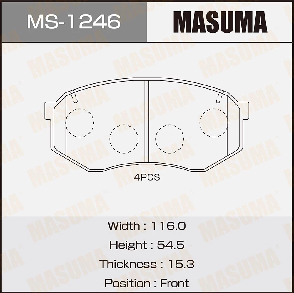 Колодки тормозные дисковые Masuma MS-1246