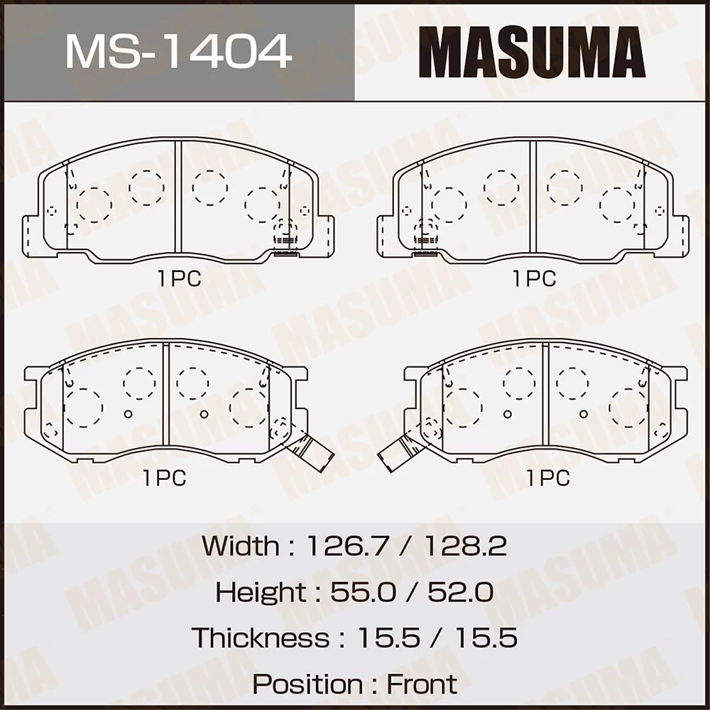 Колодки тормозные дисковые Masuma MS-1404