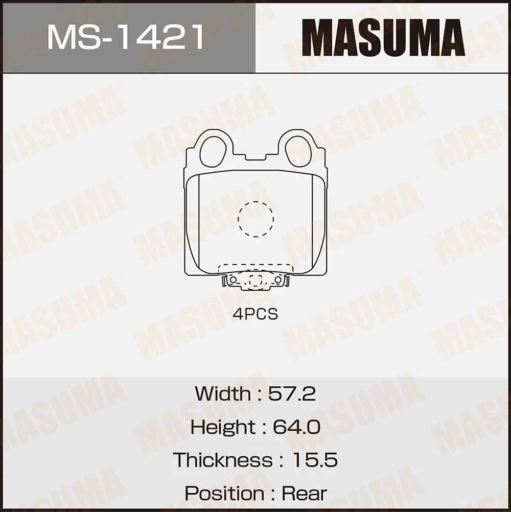 Колодки тормозные дисковые Masuma MS-1421