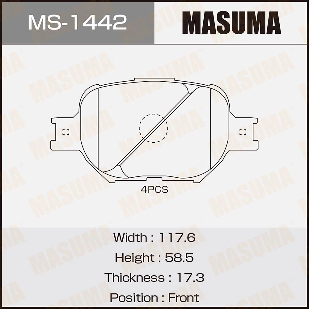 Колодки тормозные дисковые Masuma MS-1442
