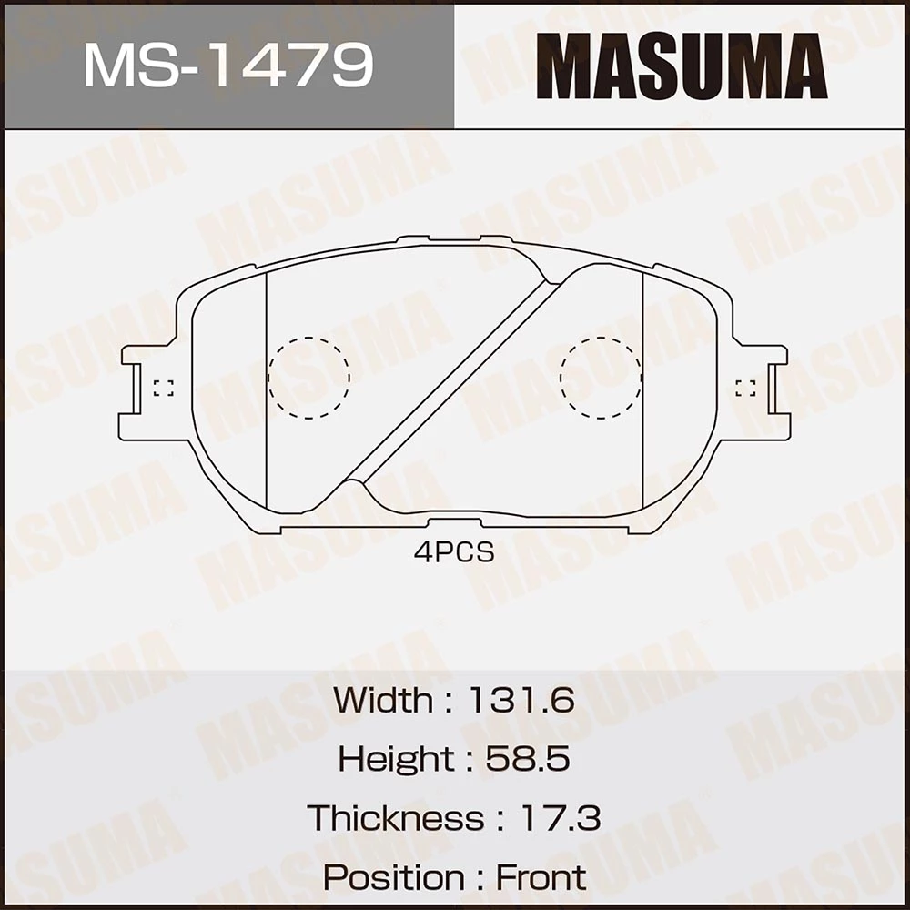 Колодки тормозные дисковые Masuma MS-1479