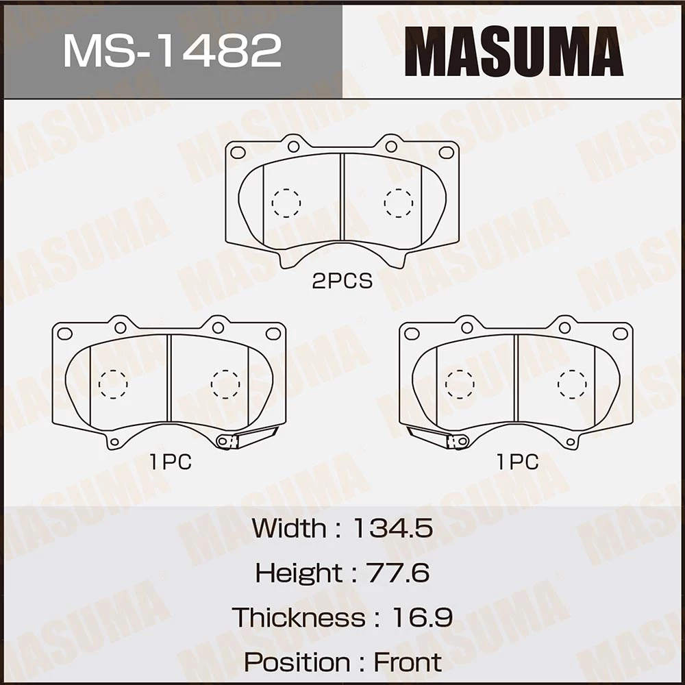Колодки тормозные дисковые Masuma MS-1482