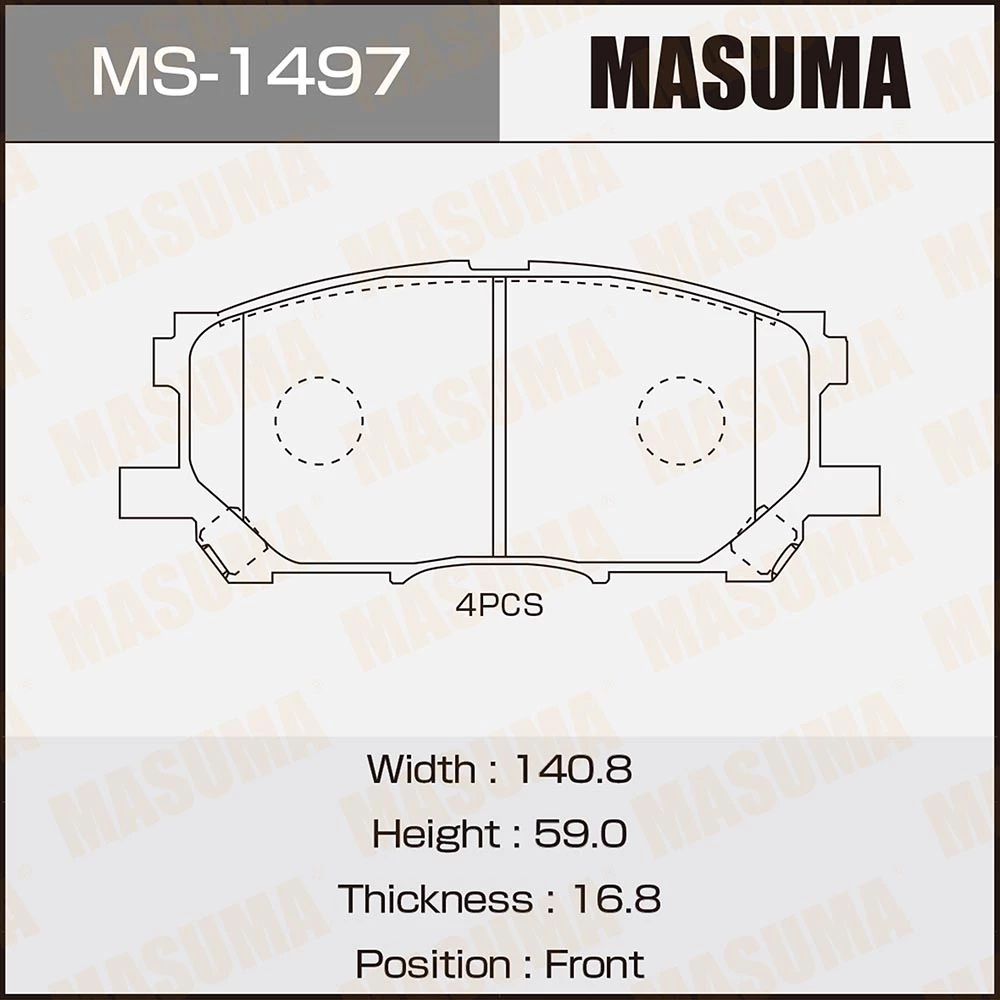 Колодки тормозные дисковые Masuma MS-1497