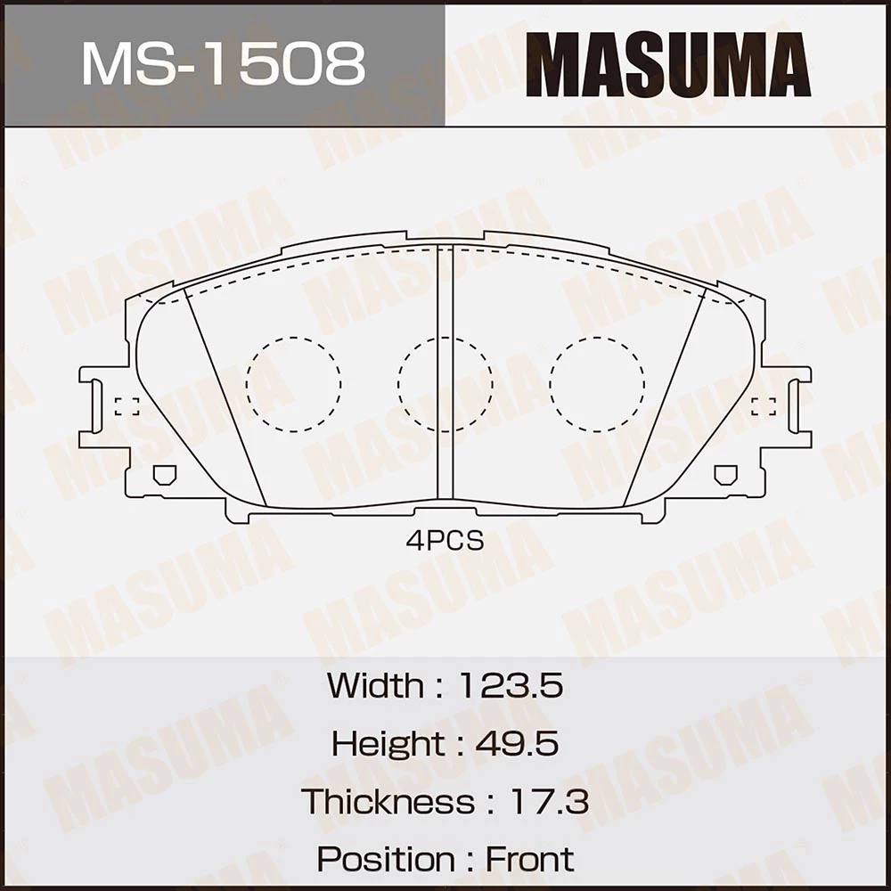 Колодки тормозные дисковые Masuma MS-1508