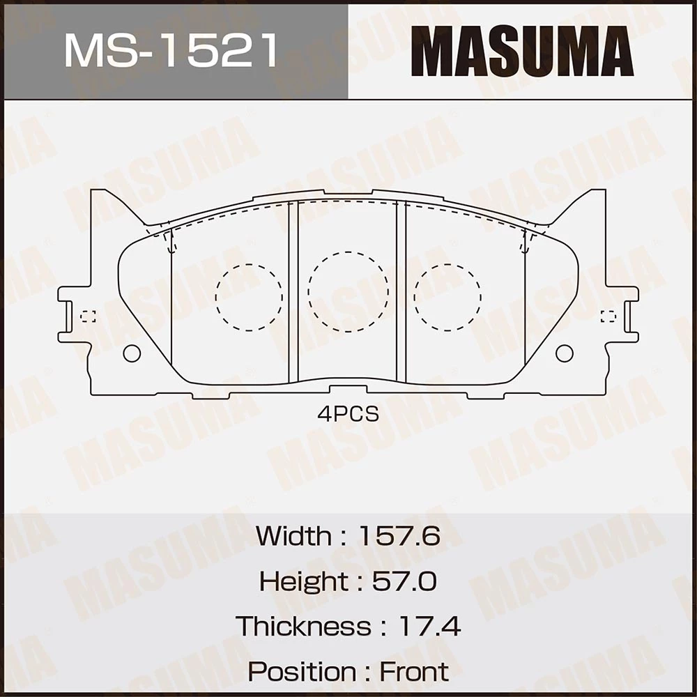 Колодки тормозные дисковые Masuma MS-1521