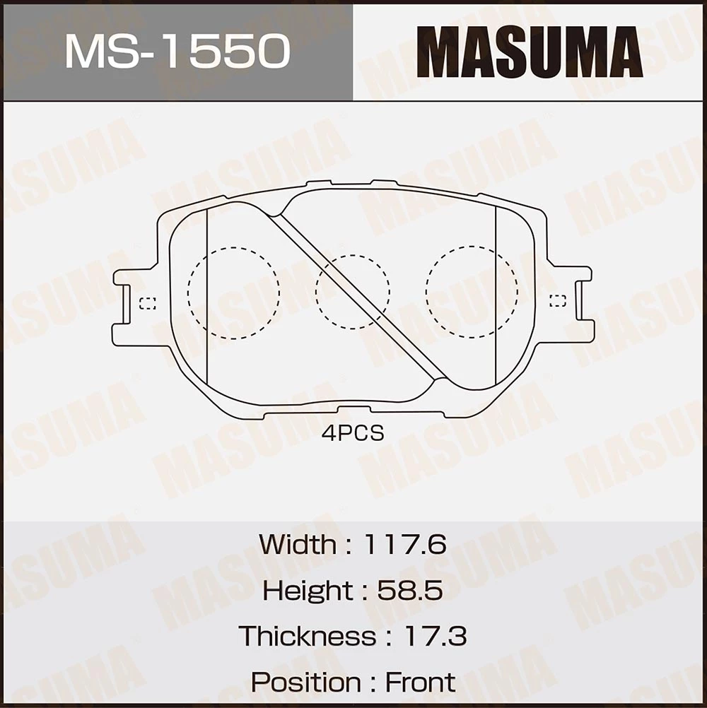 Колодки тормозные дисковые Masuma MS-1550
