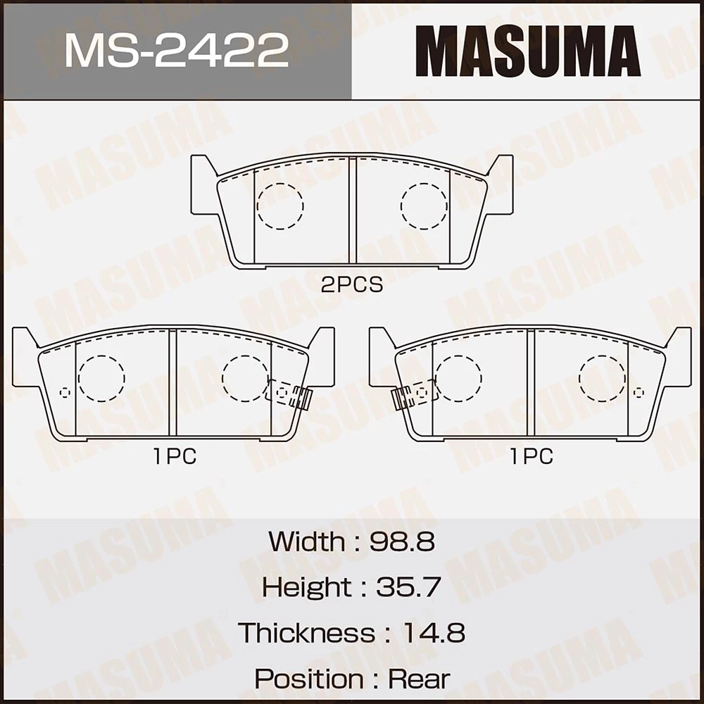 Колодки тормозные дисковые Masuma MS-2422