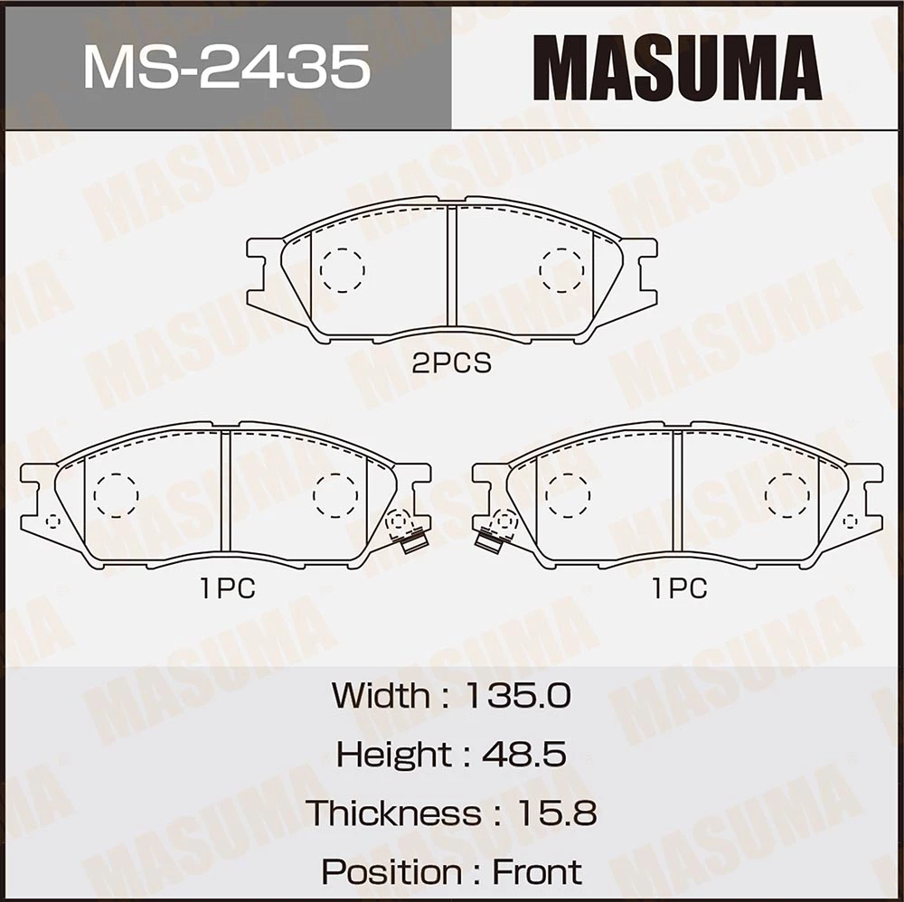 Колодки тормозные дисковые Masuma MS-2435