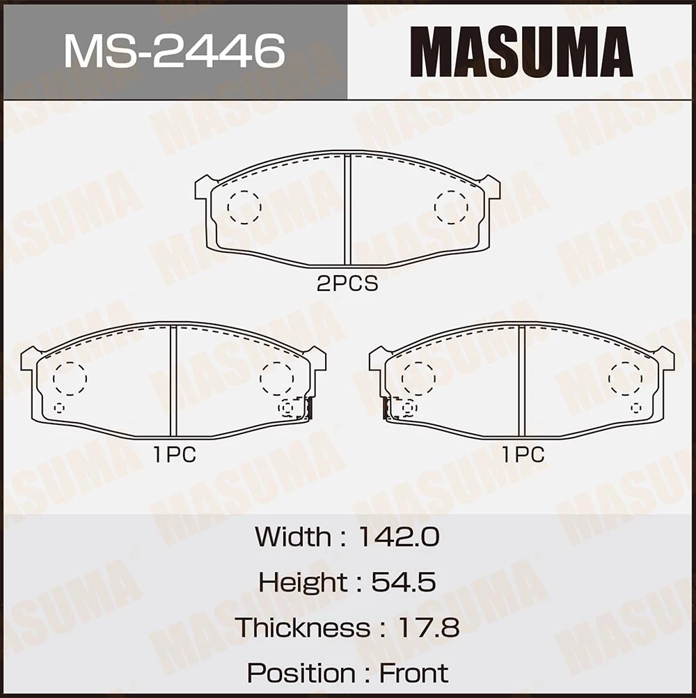 Колодки тормозные дисковые Masuma MS-2446