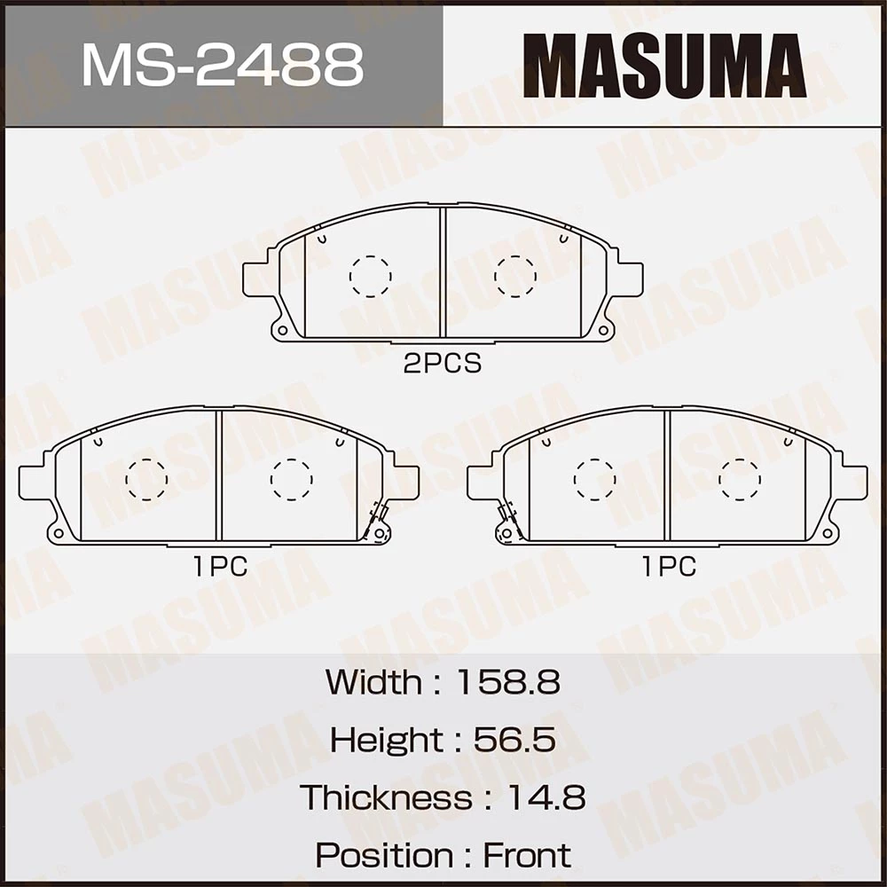 Колодки тормозные дисковые Masuma MS-2488