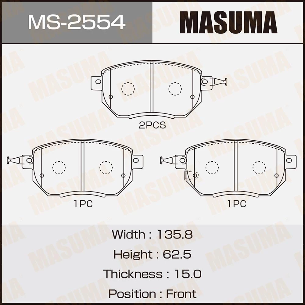 Колодки тормозные дисковые Masuma MS-2554