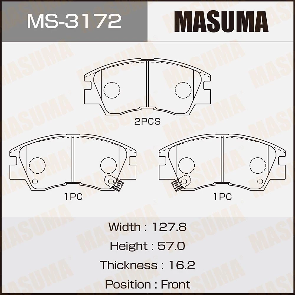 Колодки тормозные дисковые Masuma MS-3172