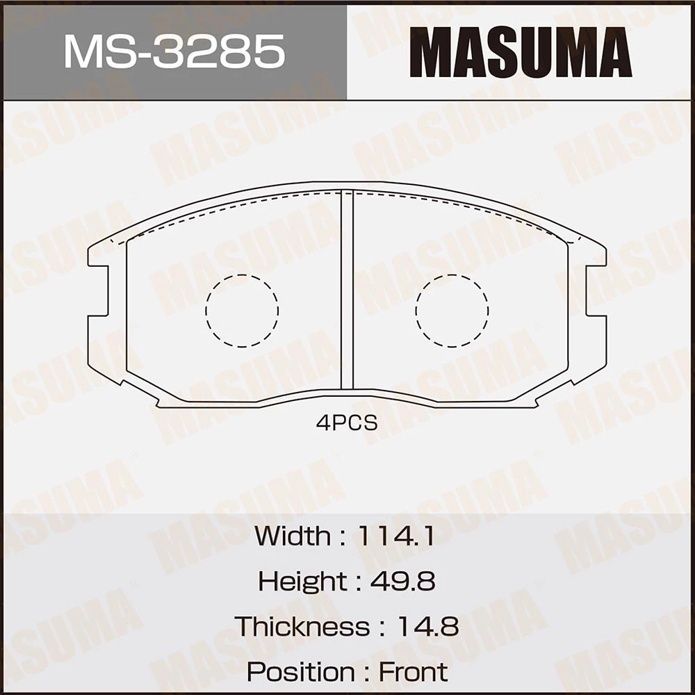 Колодки тормозные дисковые Masuma MS-3285
