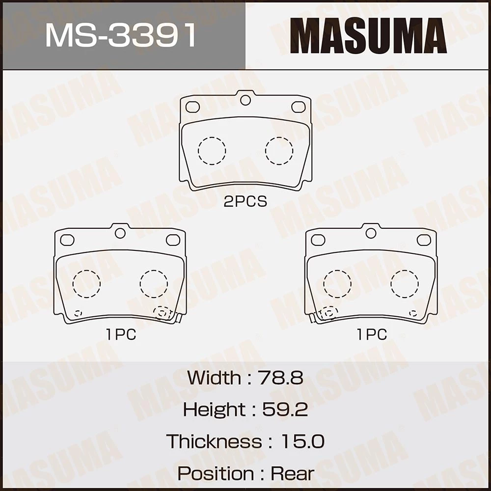 Колодки тормозные дисковые Masuma MS-3391