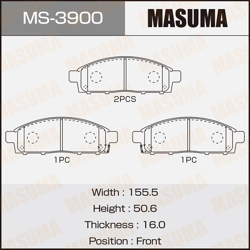 Колодки тормозные дисковые Masuma MS-3900