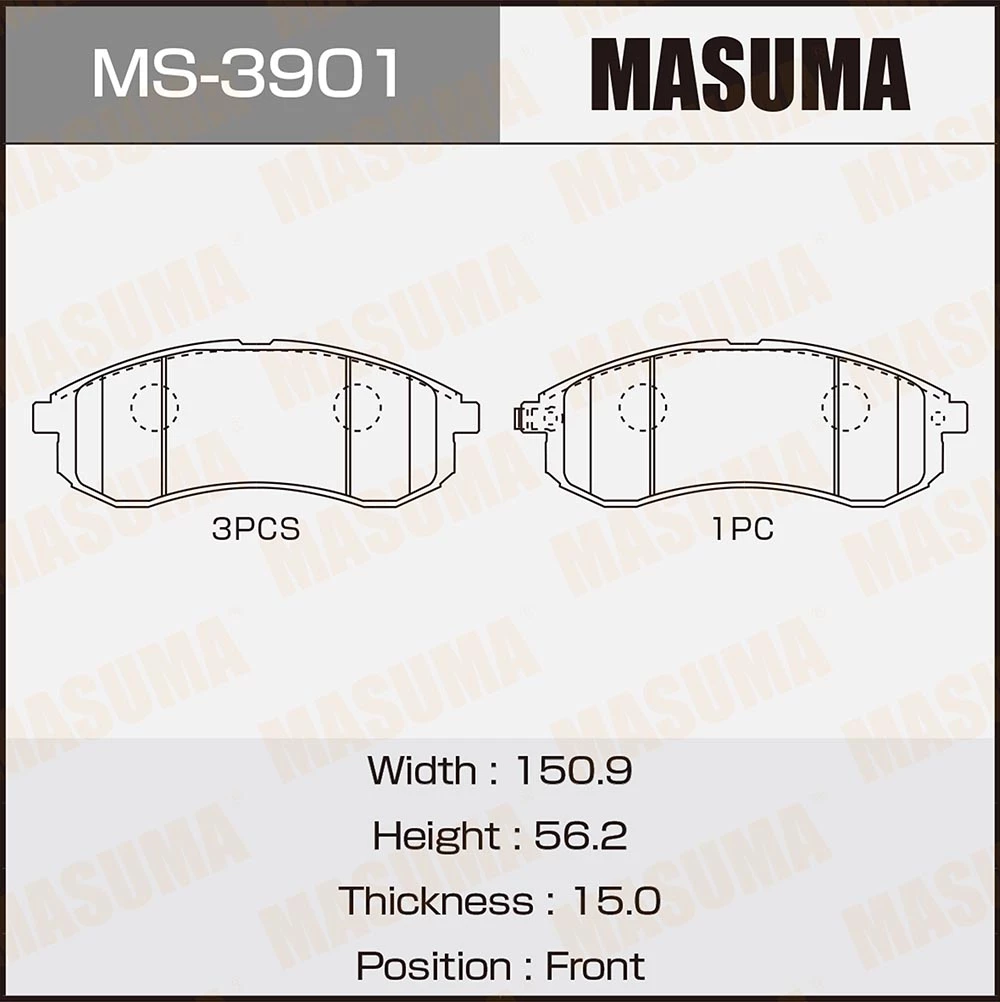 Колодки тормозные дисковые Masuma MS-3901