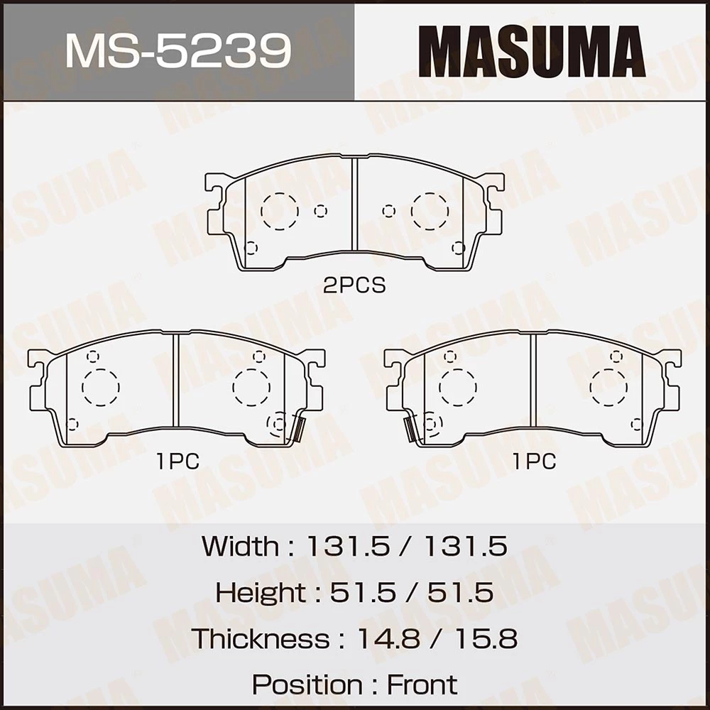 Колодки тормозные дисковые Masuma MS-5239