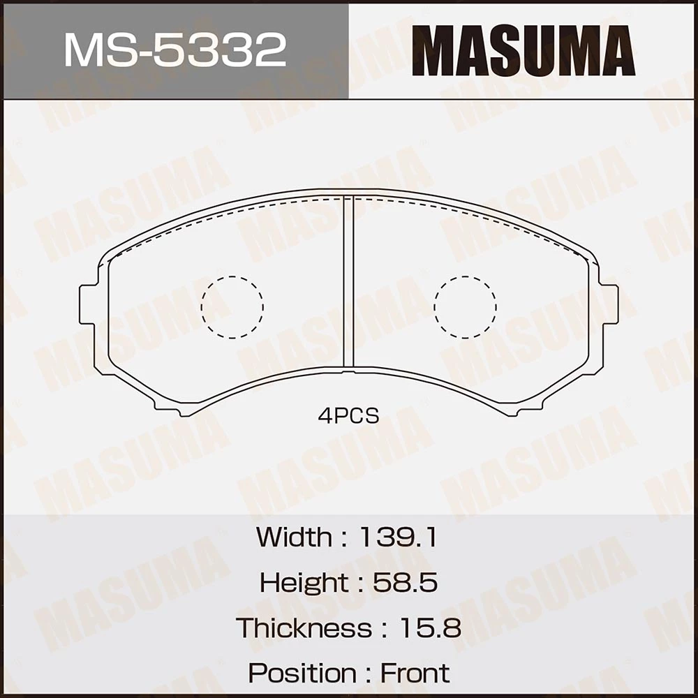Колодки тормозные дисковые Masuma MS-5332