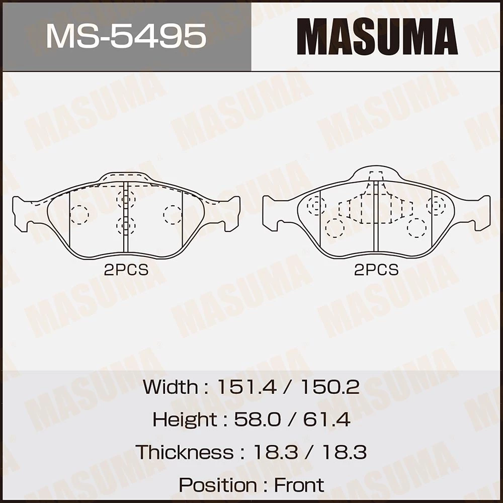 Колодки тормозные дисковые Masuma MS-5495