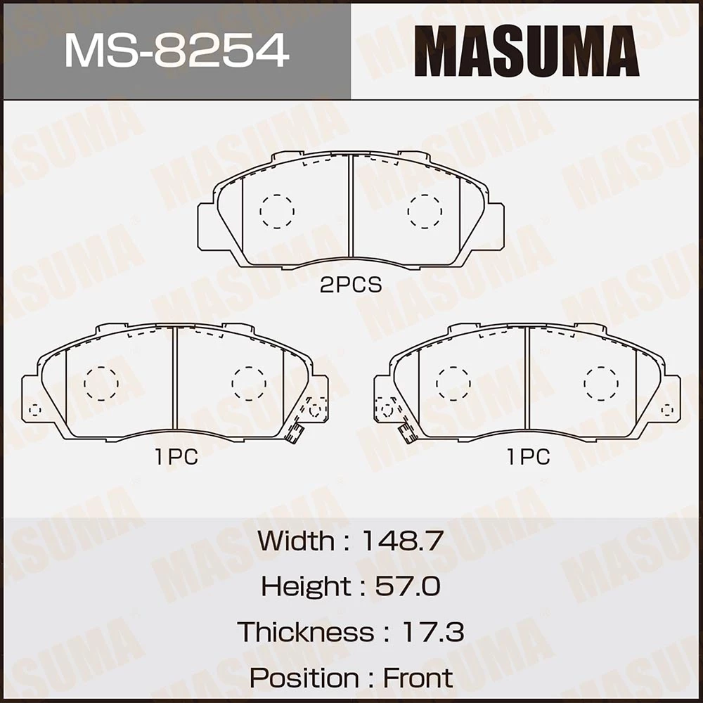 Колодки тормозные дисковые Masuma MS-8254