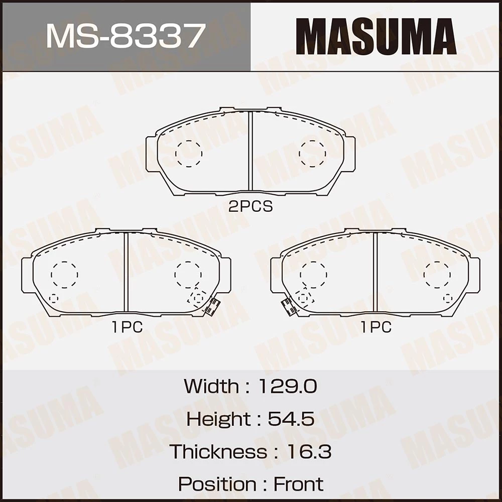 Колодки тормозные дисковые Masuma MS-8337