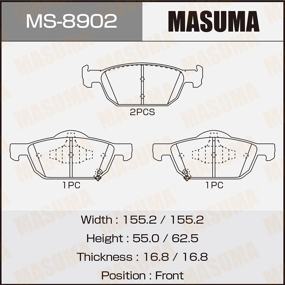 Колодки тормозные дисковые Masuma MS-8902