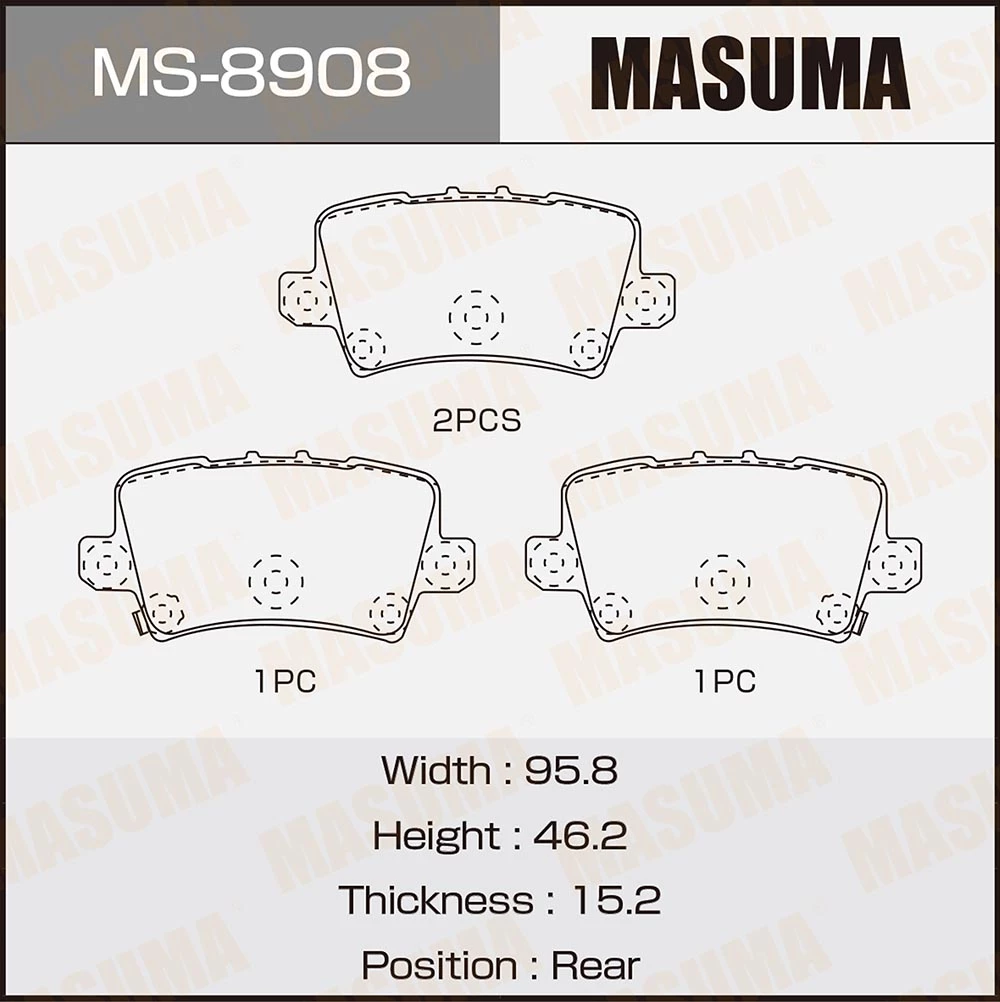 Колодки тормозные дисковые Masuma MS-8908