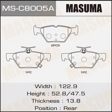 Колодки тормозные дисковые Masuma MS-C8005A