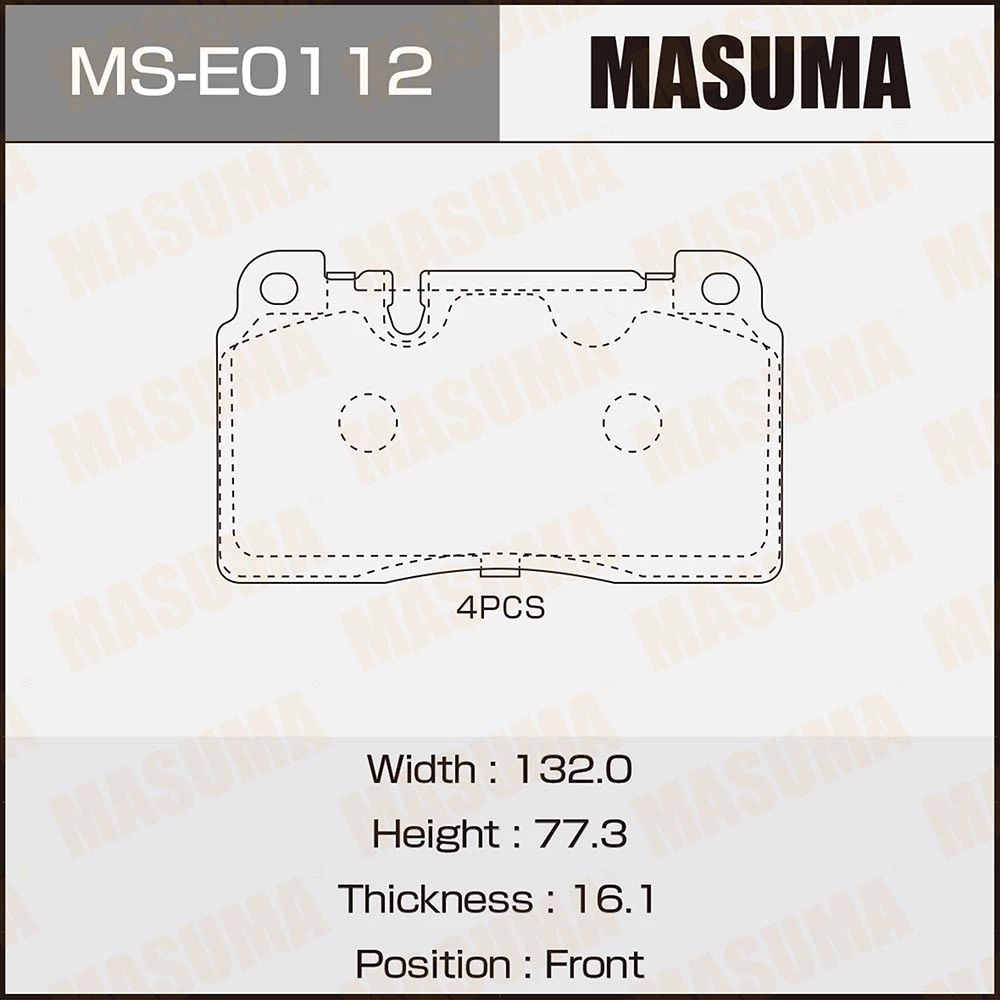 Колодки тормозные дисковые Masuma MS-E0112